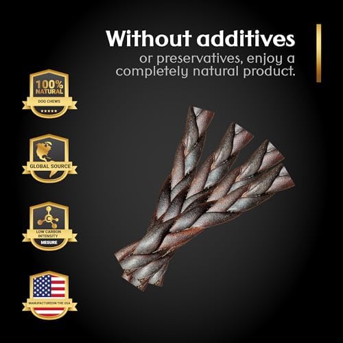 Braided Collagen Dog Sticks – Natural Beef Chew
