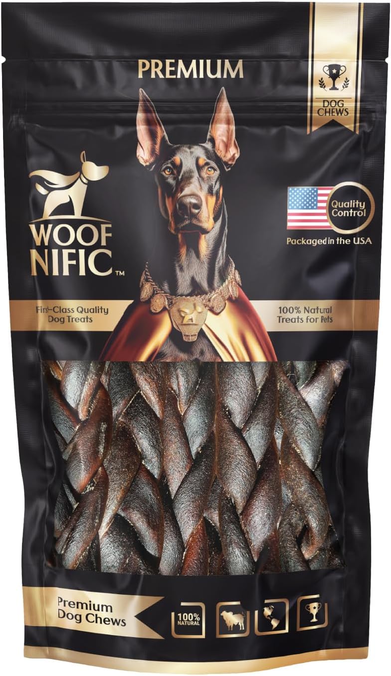 Braided Collagen Dog Sticks – Natural Beef Chew