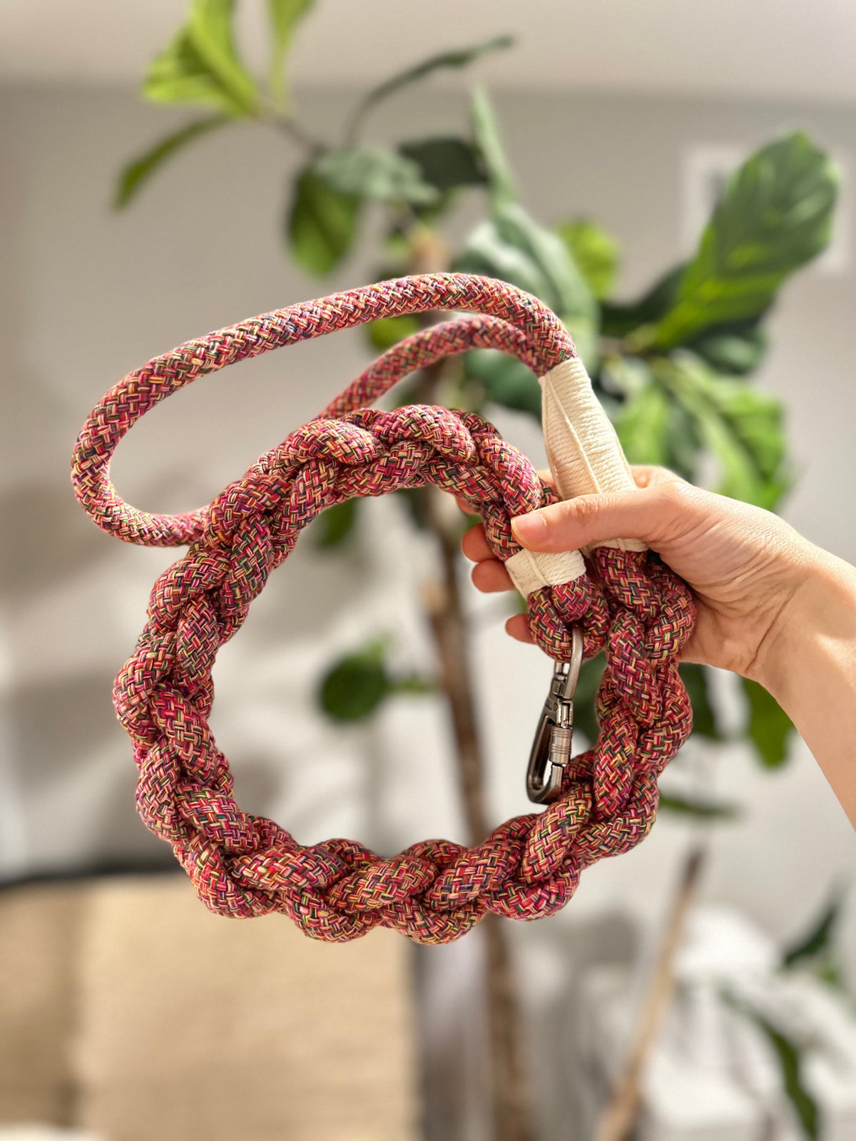 New: Handcrafted Rose Ember Dog Leash | Sustainable | Stylish
