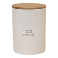 Good Dog' Ceramic Treat Jar with Bamboo Lid.