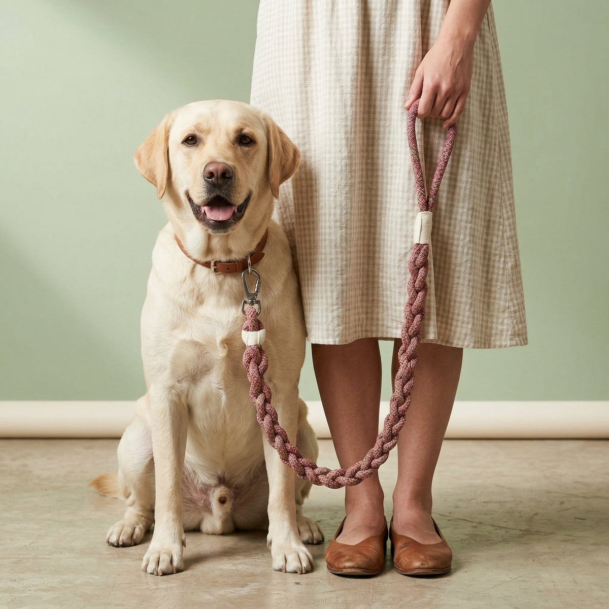 New: Handcrafted Rose Ember Dog Leash | Sustainable | Stylish