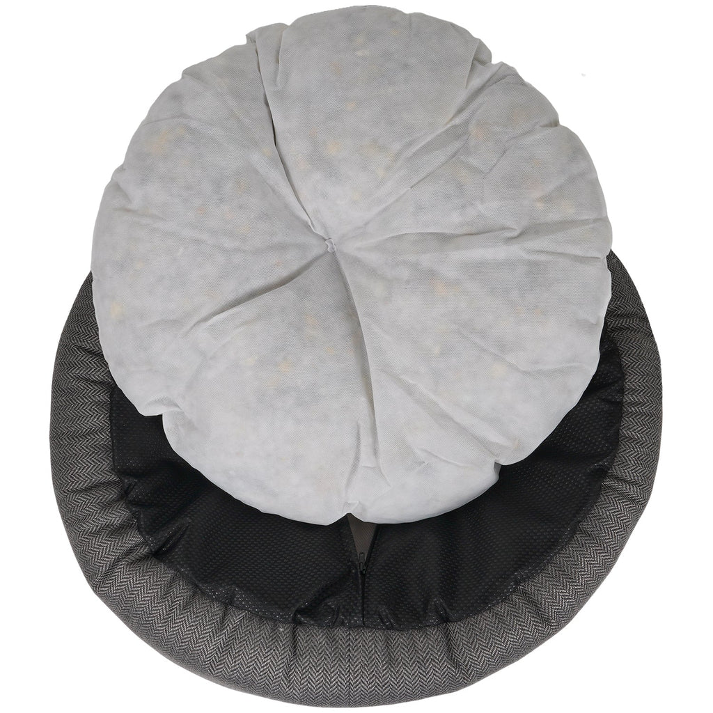 THE BALMORAL | LUXURY HERRINGBONE CALMING DONUT DOG BED