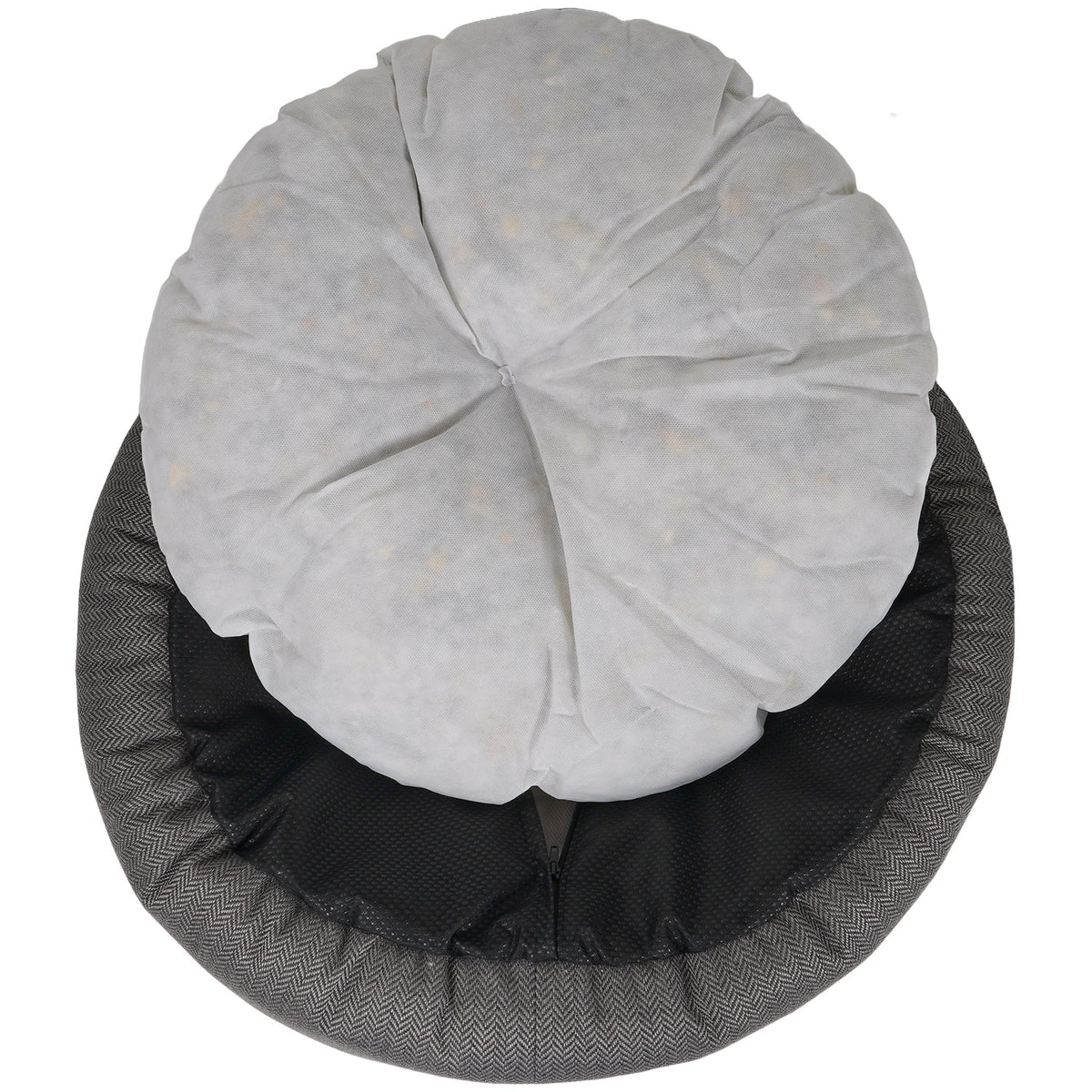 THE BALMORAL | LUXURY HERRINGBONE CALMING DONUT DOG BED