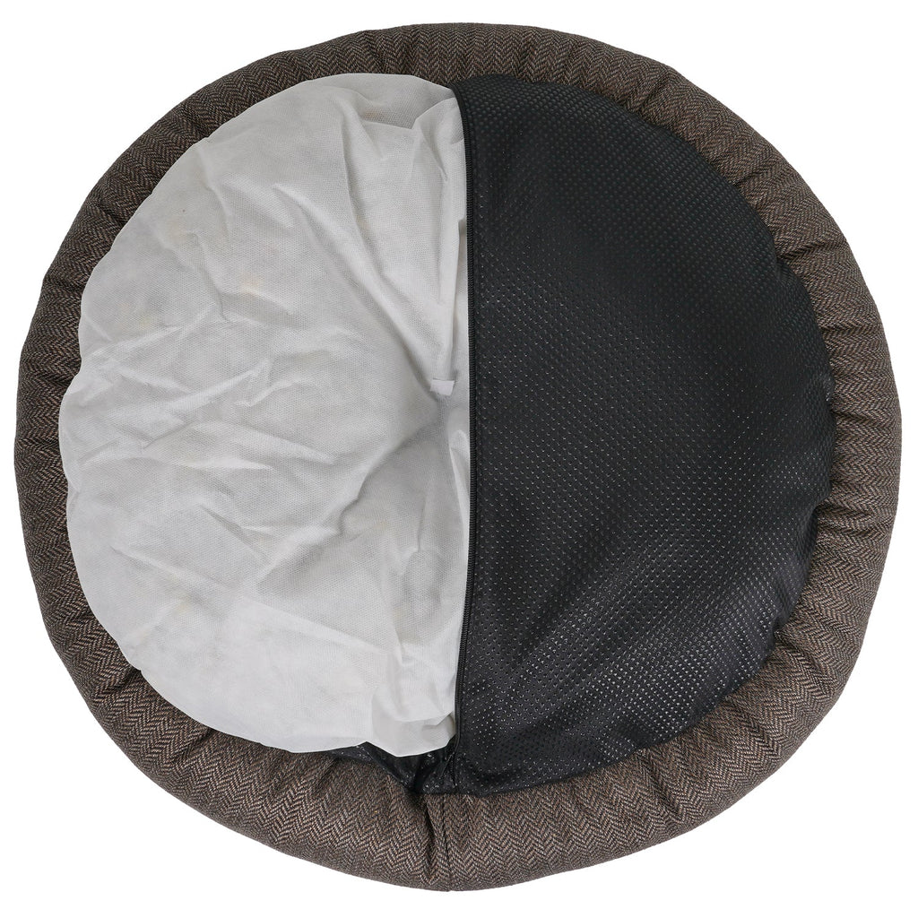 THE LINCOLN | LUXURY TWEED CALMING DONUT DOG BED